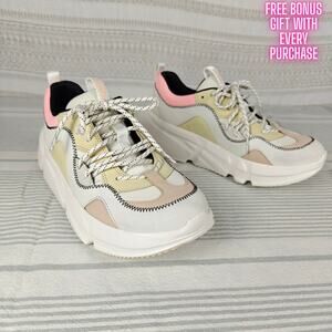 UGG Womens Chunky Walking Sneakers Pink Beige White Size 7.5 NEW